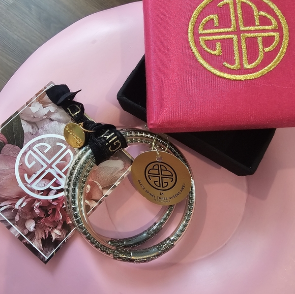 Authentic BuDhaGirl Three Queens Black Spinel Bangles - Picture 8 of 11